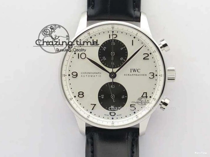 MIROTIME 0120 UrbanStyle Portuguese Tourbillon Power Reserve Moonphase SS White Dial On Black Leather Strap 7318